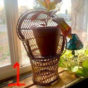 Mini boho wicker peacock chairs